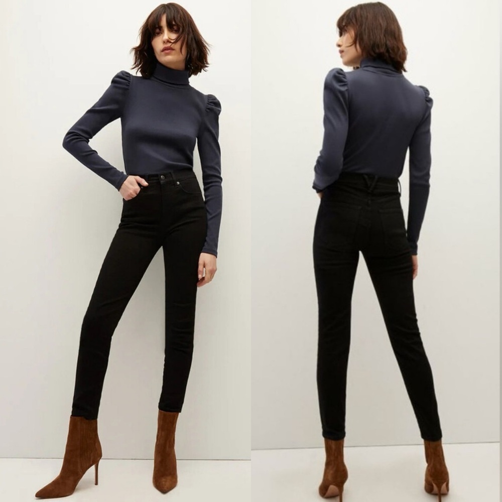 VERONICA BEARD Debbie High Rise Ankle Skinny Jeans in Onyx Wash
